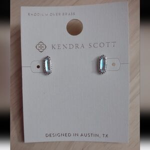 Kendra Scott Reflective Crystal Gem Rhodium Stud Earrings